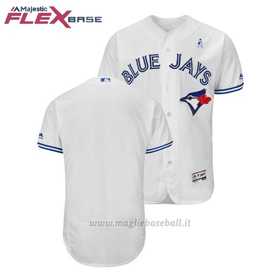 Maglia Baseball Uomo Toronto Blue Jays Bianco 2018 Dia del Padre Flex Base
